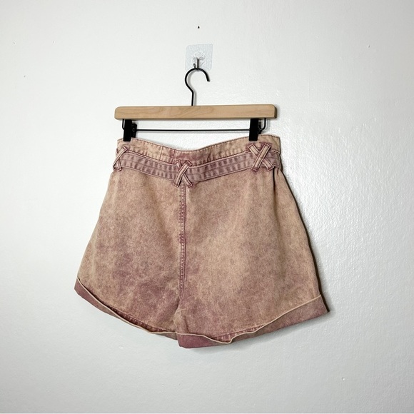 BDG Urban Outfitters Paperbag Cora Belted High Waist Shorts Pink Acid Wash 27 - Picture 9 of 10
